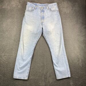 Vintage‎ Levis 501 Jeans Mens Denim Light Wash Button Fly Straight Leg Jeans